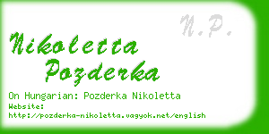 nikoletta pozderka business card
